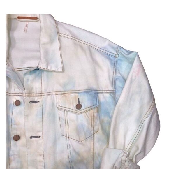 Free People Tie Dye Bomber Denim XS - Picture 4 of 8